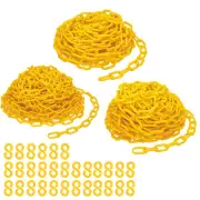 Plastic Chain,32 50 65 FEET Safety Barrier Chain for Crowd, 1/4inch(6mm) Yellow