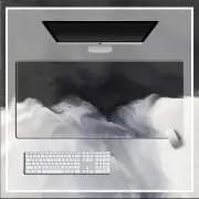 ANYMOB Mouse Pad Black White 300X600X2MM Abstract Computer Keyboard Pad Non-Slip Rubber Mat