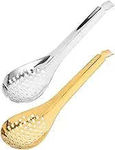 LIFKOME Small Slotted Serving Spoons 2 Pcs Stainless Steel Slotted Spoons for Restaurant