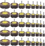 Rocaris 40 Pack 1/4" Abrasive Flap Wheel Sander Set, 80 Grit Aluminum Oxide Flap Wheels Cylindrical Shape Sanding Wheel, 8 Sizes