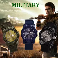 在飛比找蝦皮購物優惠-時尚軍事大錶徑手錶 軍事手錶 三眼計時指針錶 男士手錶石英腕