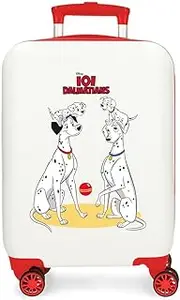 Joumma Disney Dalmatas Family Cabin Suitcase White 33 x 50 x 20 cm Rigid ABS Combination Lock Side 28.4L 2 kg 4 Double Wheels Luggage Hand Luggage, White, Cabin Suitcase, White, Cabin Suitcase