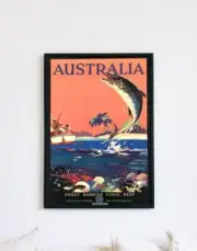 Great Barrier Coral Reef, 1930s Australian travel poster