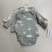 Carter’s Baby’s Blue & Grey Patterned Onepiece 4-Pack 3months