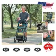 Carlson Collapsible Pet Stroller with Adjustable Canopy & Mesh Panels - Black