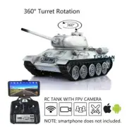 Henglong 1/16 T34-85 RC Tank 3909 360° Turret Metal Track Barrel Recoil 7.0