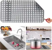 Kitchen Sink Mat, Sink Protectors for Kitchen Sink, DIY Silicone Sink Mat 25”X13