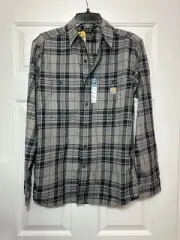 Size S Carhartt Rugged Flex Relaxed Fit Lightweight Plaid Long Sleeve Shirt NEW