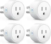 4 Pk Wifi Smart Plug Remote Control Socket Outlet Switch Alexa Echo Google Home