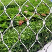 Stainless Steel Woven Wire Mesh 304 Stainless Steel Rope Net, Flexible Garden Fencing Mesh, 2.5mm Wire Diameter, Impact-Resistant Safety Net for Balcony, Railings, Zoo Cage Fence