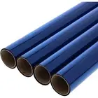 4 Pack Blue Cellophane Wrapping Paper Rolls for Gift Baskets Crafts, 17" x 10 ft