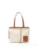 二奢 Pre-loved LOEWE CUSHION TOTE cushion tote Shoulder bag tote bag canvas leather ivory light brown