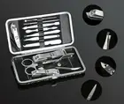 12 pcs Set Manicure Pedicure Cuticle Tools Stainless Nail Clippers Kit with Case