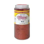 Pacon Spectra Glitter, .04 Hexagon Crystals, Red, 16 oz Shaker-Top Jar PAC91740