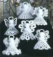 6 Christmas Angels Crochet Pattern, Vintage Pattern