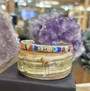 Navajo Multistone Lapis Inlay Spiny Oyster Shell Cuff Bracelet Unisex