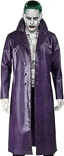 EASTIFIED Men's Purple Trench Coat Crocodile Pattern Leather Cosplay Halloween Costume