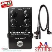 Demonfx Harmonic Booster +PDC 3A Power Cable Clean Bass Guitar Pre-amp Pedal NEW