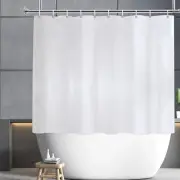 Short Shower Curtain 150cm Drop, White Jacquard Shower Curtain for Bathroom, Wat