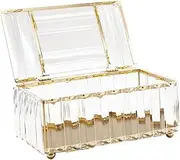 Cabilock 1pc Crystal Delicate Tissue Box Home Decorative Napkin Holder Golden White