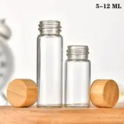 Glass Spice Bottle With Bamboo Wood Lid Seasoning Bottle For For Spice Ra_$d