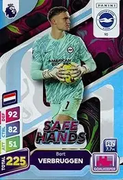 Panini Premier League Plus 2024 2025 Bart Verbruggen Safe Hands Trading Card