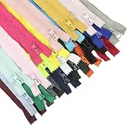 Wonesifee 22PCS Zippers Colorful Resin 22Colors Zippers with Pulls #5 Plastic Non-Separating Close-end Zippers for Pockets Handbags Backpack Sofa Cover DIY Sewing Mixed Resin Zippers (40cm16inch)