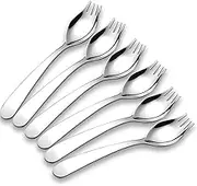 WEKTUNAA 6-Pack Mini Stainless Steel Sporks, Back to school lunch supplies Fruit Appetizer Dessert Salad Flatware Set, 5.9-Inch Long(S)