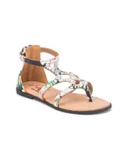 Olivia Miller Floral Print Back Zip Gladiator Sandal