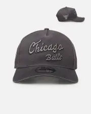 [New Era] New Era Chicago Bulls 'Graphite Script' 9forty A-frame Snapback Washed Graphite - Size ONE ONE Graphite