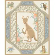 Patchwork Quilting Sewing Kangaroo Nursery Panel 90x110cm Fabric