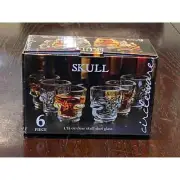 Circleware Glass Skull Shot Glasses Set Of 6