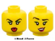 New LEGO Mom Head Fun Face Silly Girl Teen Tween Lip Gloss Tongue Out Two Faces
