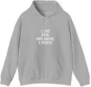 [X.Style] I Like Data and Maybe People Data Science Gift ds018 Hoodie Grey XL
