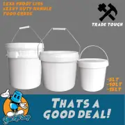 Pail Bucket with Lid Plastic Buckets White 5L 10L 15L