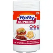 Hefty Supreme 3-Compartment Foam Plates, 10 1/4", 200 Ct. Fast Ship