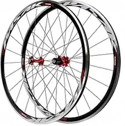 Road Bike Wheelset Aluminum Alloy 700c Road Bike Wheelset,30mm Rim Sealed Bearing Wheelset,Road Bicycle Bike Wheel Front Rear Wheelset Brake for 7-11 Speed Set(Red)