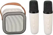 ICRPSTU Portable Karaoke Machine Excellent Sound Quality Speaker with 2 Microphone for Home Apricot