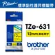 Brother TZe-631 護貝標籤帶 ( 12mm 黃底黑字 )