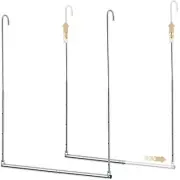 2 Pcs Closet Hanging Rod Adjustable Width and Height Extender Hanging Rod Clo...