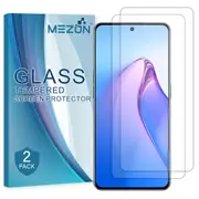 [2 Pack] OPPO Reno8 Pro 5G Tempered Glass 9H HD Crystal Clear Premium Screen Protector by MEZON – Case Friendly, Shock Absorption (OPPO Reno8 Pro, 9H)