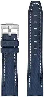 [YHMOO] 20MM Weave Grain Rubber Strap for Omega X Swatch Joint MoonSwatch 20mm Men Women Curved End Diving Silicone Watch Band for Rolex Seamaster 300
