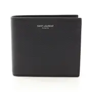 Saint Laurent East Waist Bifold Wallet Leather Men'S Black 396303Bty0N1000