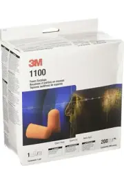 3M 1100 Foam Earplugs Noise Reduction Orange 10 Pairs!..