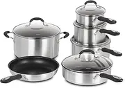 [Cuisinart] 55-11BSC Advantage 11-Piece Non-Stick Aluminum Cookware Set, Brushed Silver