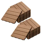 2X 11 pcs Coffee DIY Wooden Composite Decking Tiles Garden Outdoor Backyard Floo