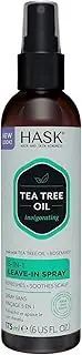 HASK Tea Tree Oil 5-in-1 Leave-In Conditioner Soothing and Restoring for all hair types, colour safe, gluten-free, sulfate-free, paraben-free - 1 175 mL Bottle