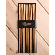 5 Pairs Bamboo Wood Chopsticks Screw pattern Korean Kitchen Chinese Japanese
