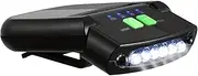 6 Rechargeable Cap-Clip on Head Lamp Headlight Sensor Torch Light-Camping Black