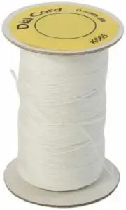 15M Valve Tube Dial Cord Vintage Radio Repair 0.5mmØ White Woven Nylon Chord